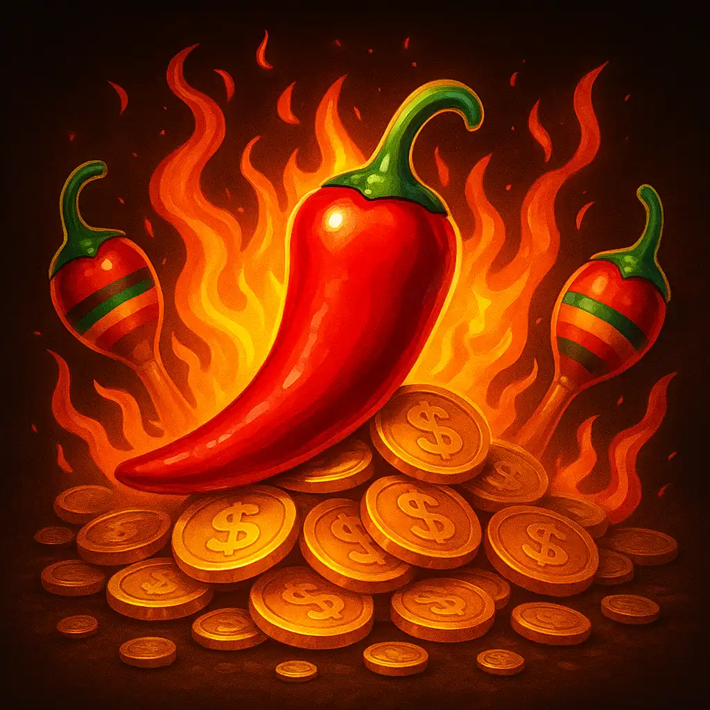 Slot game cover art for Chilli Heat Spicy Spins